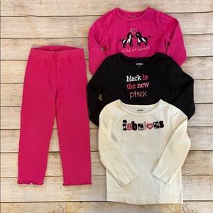 Girls Gymboree Long Sleeve Tees and Legging Size 3